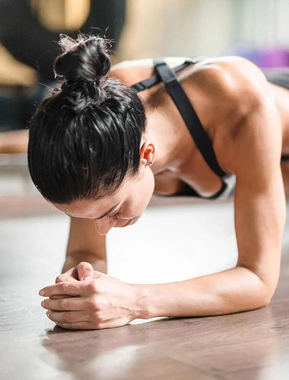 Energetic person smiling.