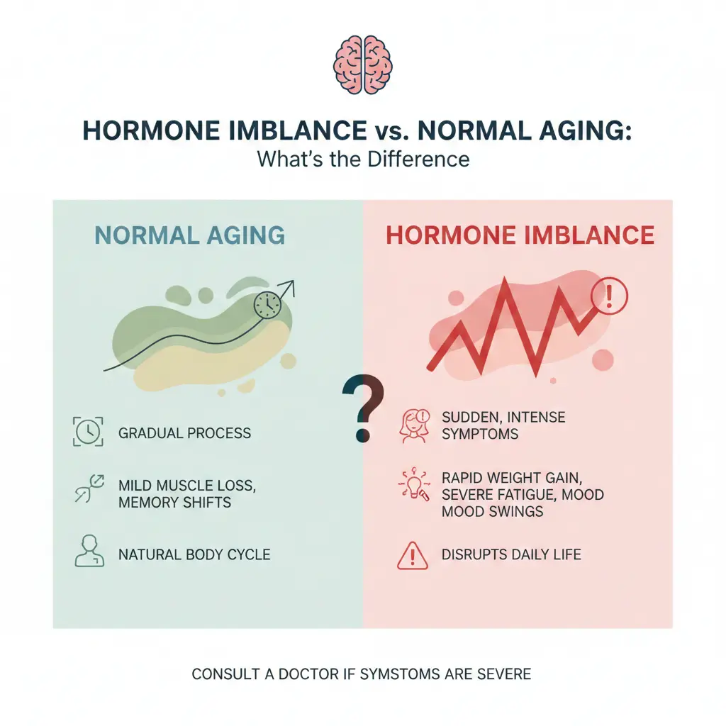 hormone imbalance vs normal aging symptoms comparison chart
