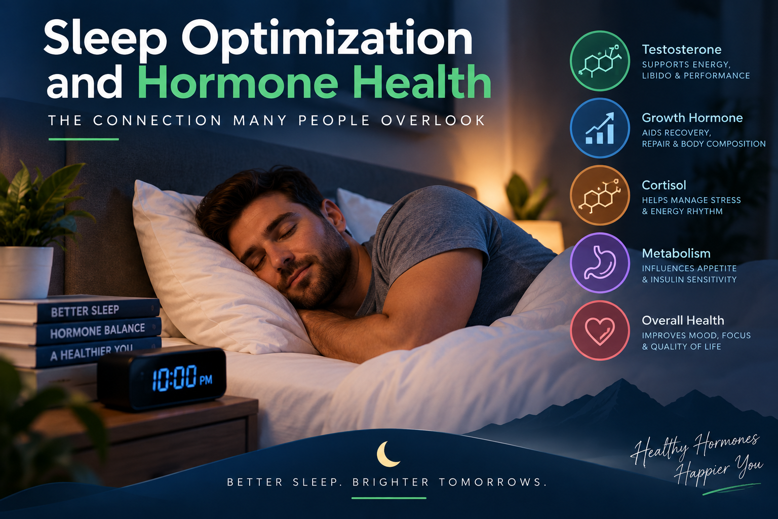 Sleep optimization and hormone health for better recovery and hormonal balance.